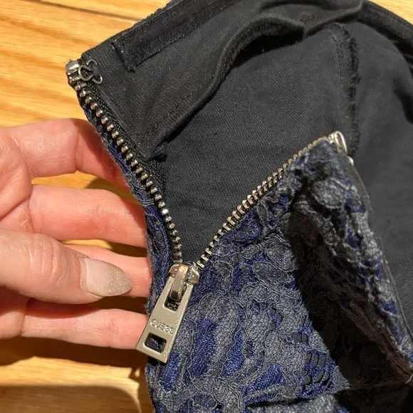 GUESS Dark Blue and Black Lace set bustier and short - Picture 12 of 16